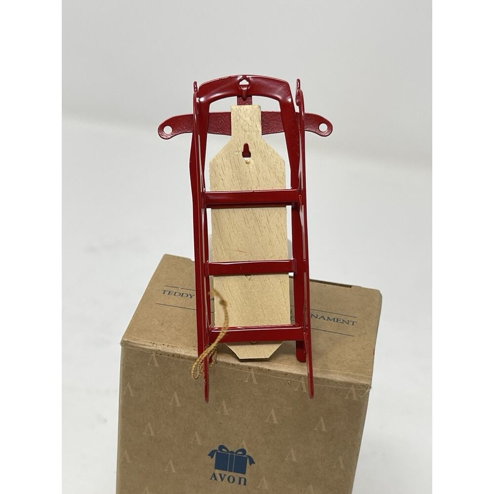 Avon Gift Collection New in Box Teddy Bear on Sled Christmase Ordainmen - Picture 7 of 7